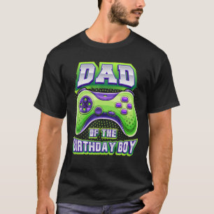 Camiseta Pai do Birthday Boy Matching Video Gamer Birth