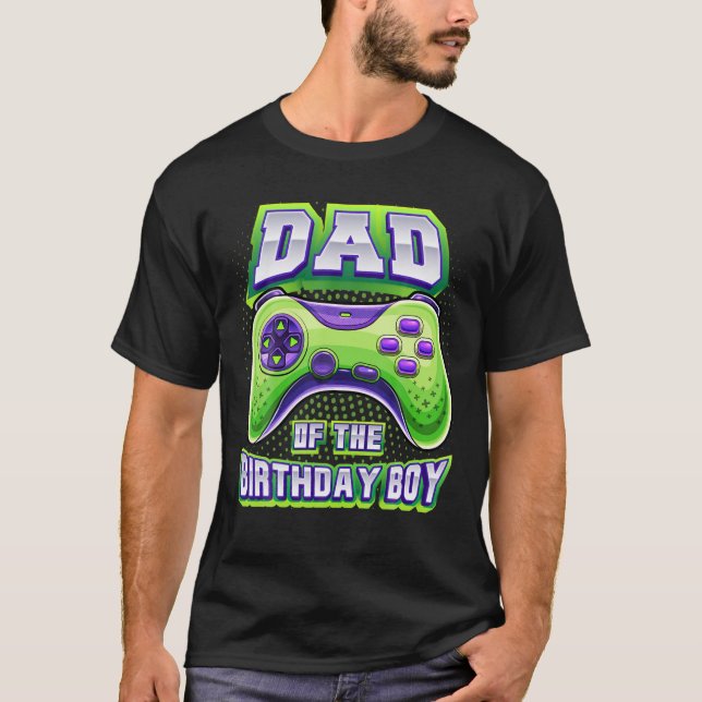 Camiseta Pai do Birthday Boy Matching Video Gamer Birth (Frente)