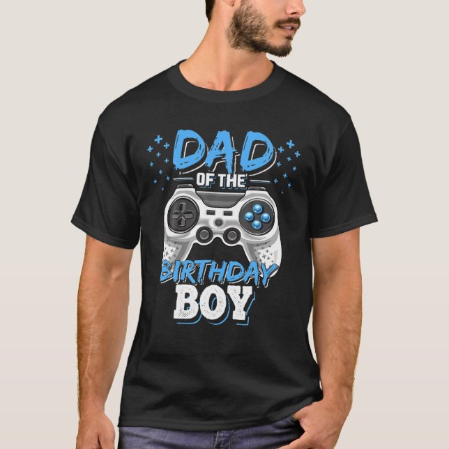 Camiseta Pai do Birthday Boy Matching Video Gamer Birth (Frente)