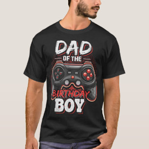Camiseta Pai do Birthday Boy Matching Video Gamer Birth