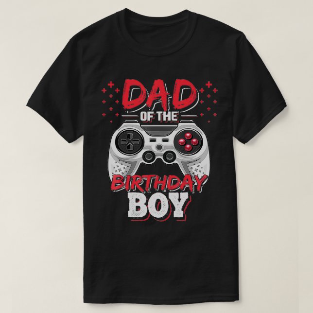 Camiseta Pai do Birthday Boy Matching Video Gamer Birth (Frente do Design)