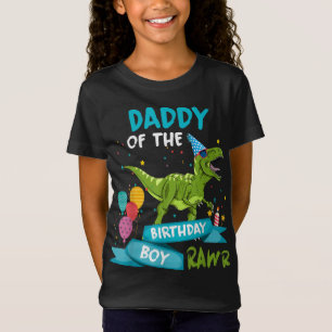 Camiseta Pai do Birthday Boy RAWR T-Rex Dinosaur Birt