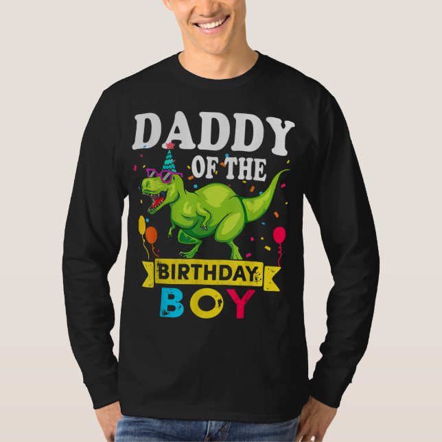 Camiseta Pai do Birthday Boy T-Rex RAWR Dinossaur Birt (Frente)