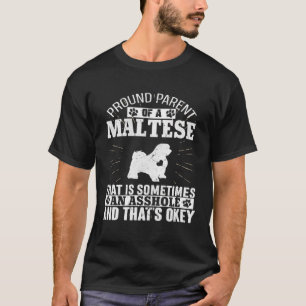 Camiseta Pai do Cachorro Maltês para Homens Mulheres Pai Ca