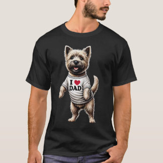 Camiseta Pai do Cairn Terrier Eu Amo Pai Amante do Cairn Te