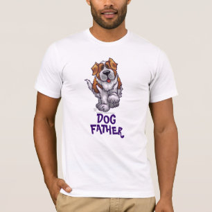 Camiseta Pai do cão das cabeças e das caudas de St Bernar