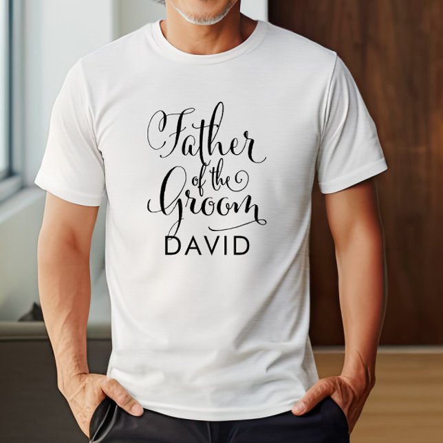 Camiseta Pai do Casamento Personalizado Negro do Groom (Criador carregado)