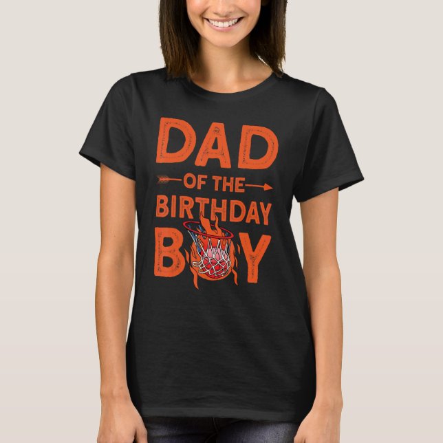 Camiseta Pai Do Cel De Amor Da Família Birthday Boy Basball (Frente)