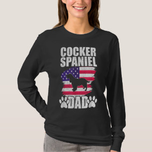 Camiseta Pai do Cocker Spaniel Dog Lover American Flag