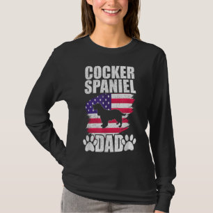 Camiseta Pai do Cocker Spaniel Dog Lover American Flag