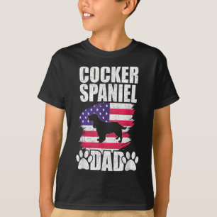Camiseta Pai do Cocker Spaniel Dog Lover American Flag
