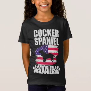 Camiseta Pai do Cocker Spaniel Dog Lover American Flag
