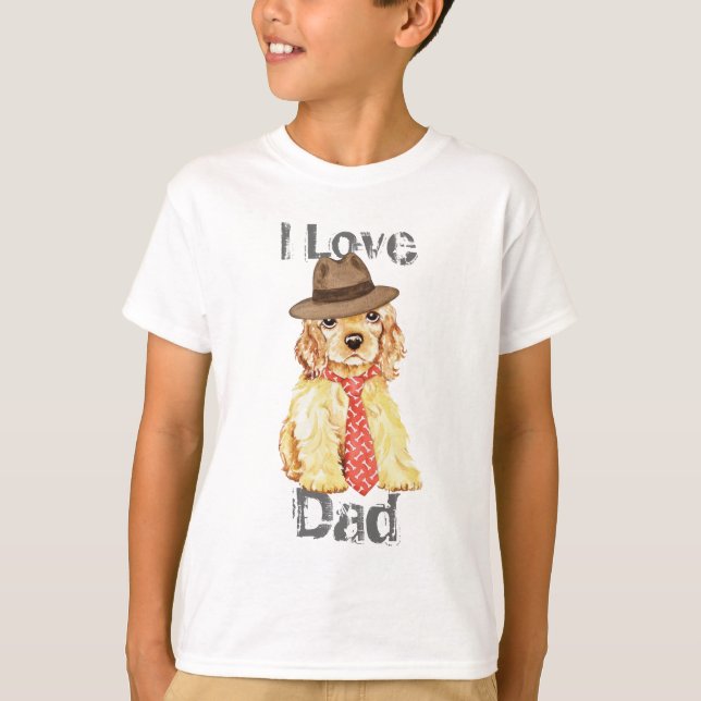 Camiseta Pai do coração de cocker spaniel (Frente)