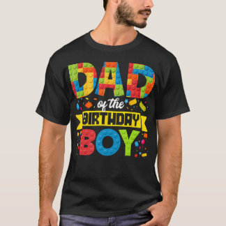 Camiseta Pai Do Criador De Mestrado Birthday Boy Kids Build