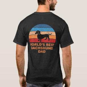 Camiseta Pai do Dachshund do mundo efeito afligido retro do