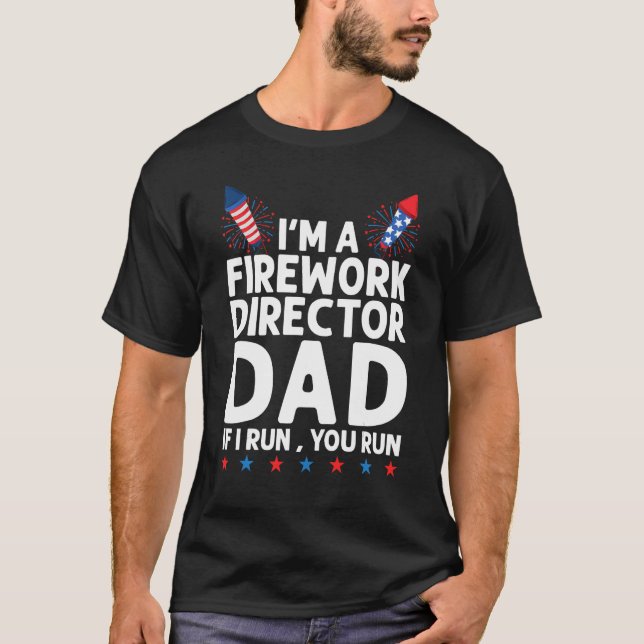 Camiseta pai do diretor de bombeiros se eu o executar fogos (Frente)