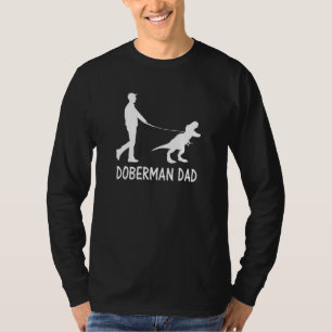 Camiseta Pai do Doberman Dinossauro Cachorros Proprietários