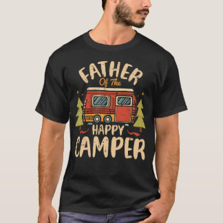 Camiseta Pai Do Feliz Acampador Aniversário De 1 Ano Retro