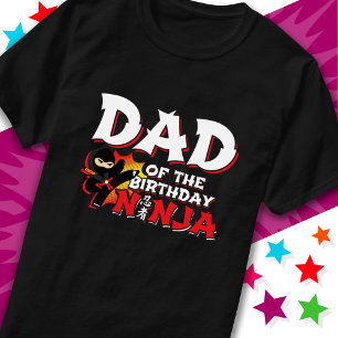 Camiseta Pai do Festa de Estilos de BD do Aniversário Ninja