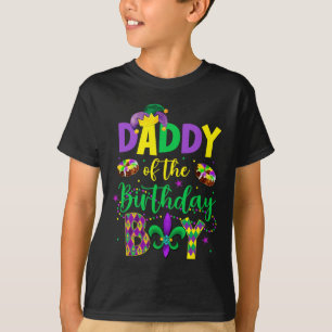 Camiseta Pai Do Garoto De Aniversário Mardi Gras Pai P