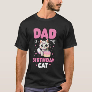 Camiseta Pai Do Gato De Aniversário Família Combinando Aman