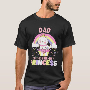 Camiseta Pai Do Gato De Baivém Da Princesa Cuta Num Cupcake