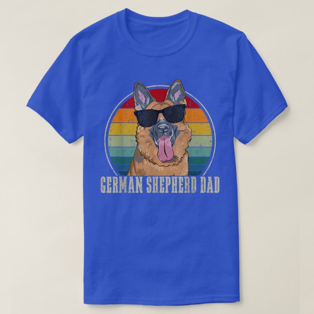 Camiseta Pai Do german shepherd Óculos Retroativos 4 De Jul (Frente do Design)