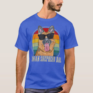 Camiseta Pai Do german shepherd Óculos Retroativos 4 De Jul