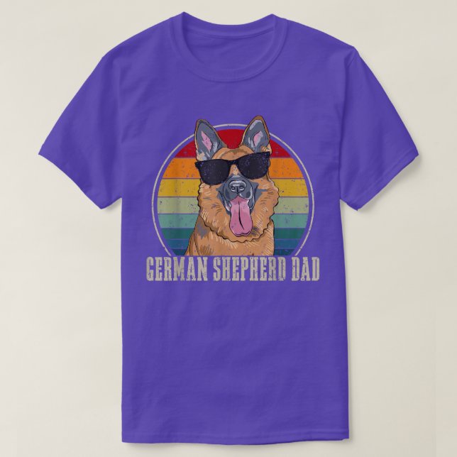 Camiseta Pai Do german shepherd Óculos Retroativos 4 De Jul (Frente do Design)