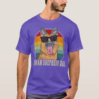 Camiseta Pai Do german shepherd Óculos Retroativos 4 De Jul