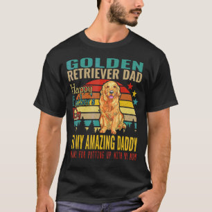 Camiseta Pai do Golden Retriever Antigo Feliz Dia dos Pais