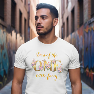 Camiseta Pai do jardim de fadas da festa de 1º aniversário