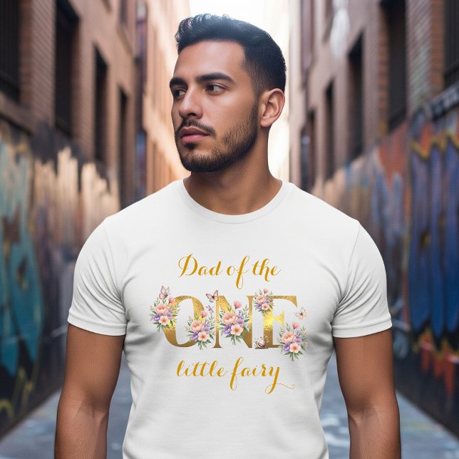 Camiseta Pai do jardim de fadas da festa de 1º aniversário (Criador carregado)