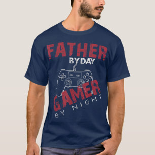Camiseta Pai do jogador de dia pela noite pai do jogador en