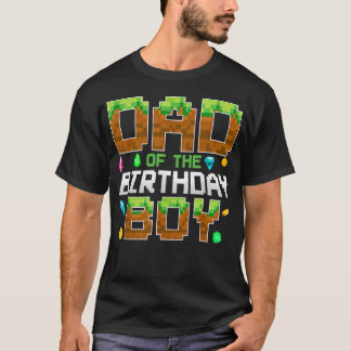 Camiseta Pai Do Jogo De Número De Pixel Do Menino De Aniver