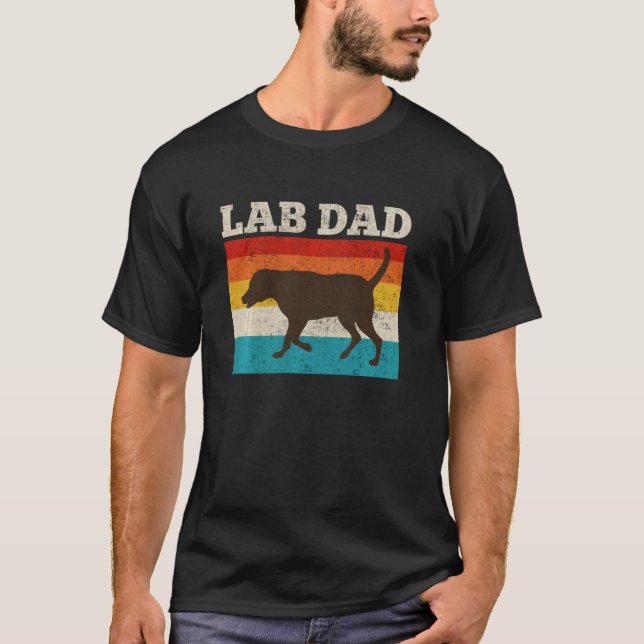 Camiseta Pai do Labrador Chocolate Retriever Manga Longa (Frente)