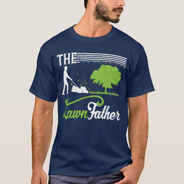 Camiseta Pai do Landscaper Gardener Lawn Mower presente Pad (Frente)