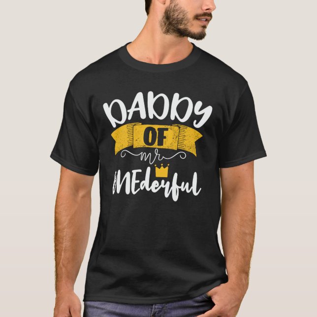 Camiseta Pai do Maravilhoso Partido primeiro aniversario Co (Frente)
