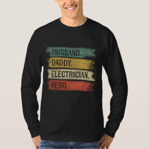 Camiseta Pai Do Marido Elétrico Hero Funny Lineman Pai G
