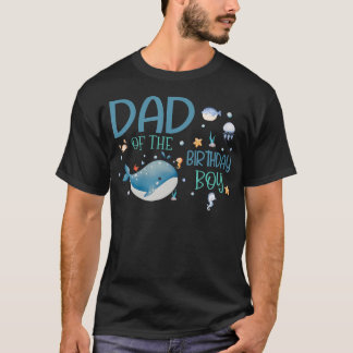 Camiseta Pai do menino aniversariante Oneder sob o mar Bday