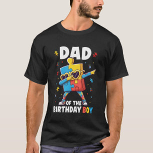 Camiseta Pai do Menino de Aniversário Consciência do Autism