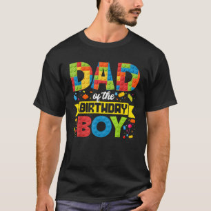 Camiseta Pai do menino de aniversário Construtor Mestre Cri