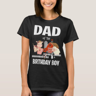 Camiseta Pai do menino de aniversário Engraçado Fazenda de 