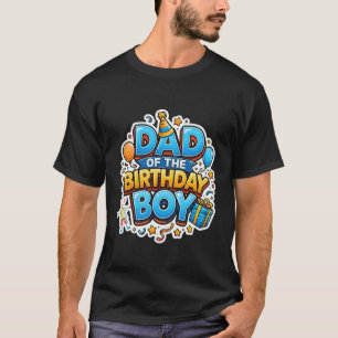 Camiseta Pai do Menino de Aniversário Engraçado Filho Dia d