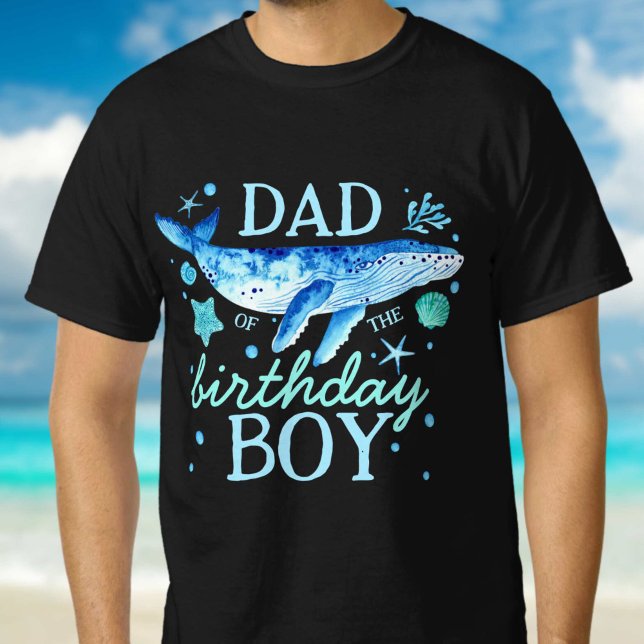 Camiseta Pai do menino de aniversário sob a baleia marinha (Dad of The Birthday Boy Under the Sea Whale T-Shirt)