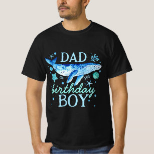 Camiseta Pai do menino de aniversário sob o mar