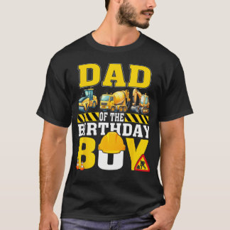 Camiseta Pai do Menino de Aniversário Trabalhador da Constr