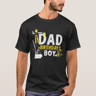 Camiseta Pai do Menino de Aniversário Trabalhador da Constr