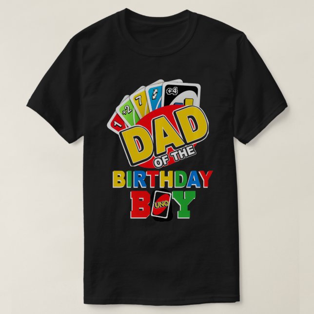 Camiseta Pai do menino de aniversário Uno Pai Papa Pai 1 ru (Frente do Design)