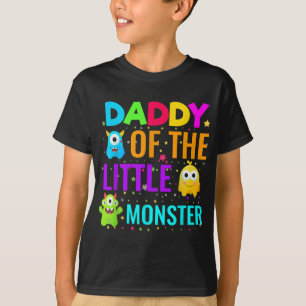 Camiseta Pai Do Monstro Da Família Aniversário
